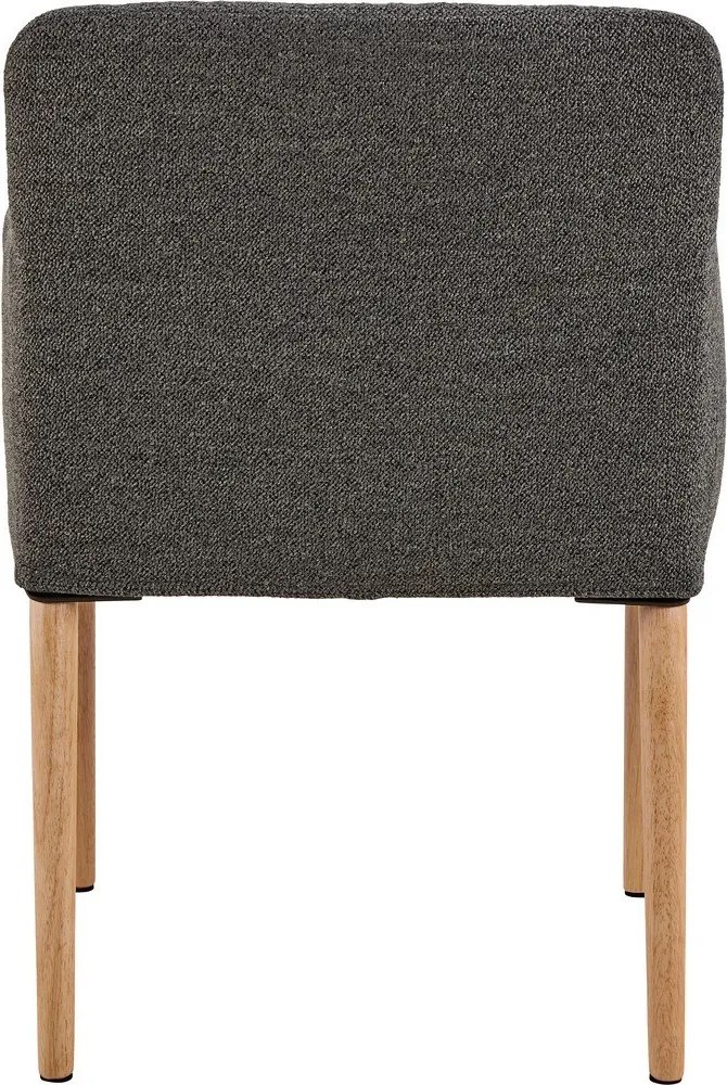 Sedia da pranzo grigia in imbottito con braccioli Zoe – Actona