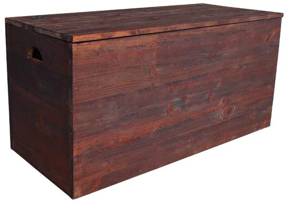 Cassapanca pouf contenitore in legno massello NOCE cm 98