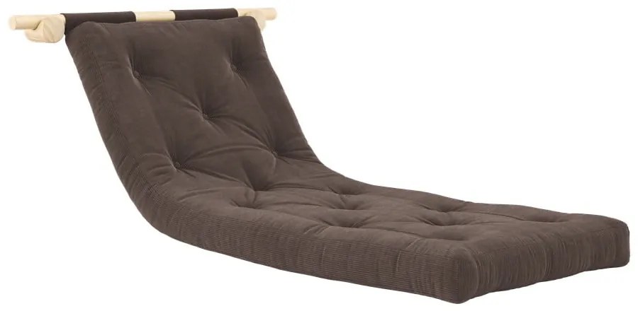 Poltrona marrone scuro allungabile con rivestimento in velluto a coste Hooked – Karup Design