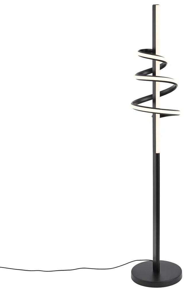 Lampada da terra di design nera con LED dimmerabile e interruttore a 3 vie - Rolla