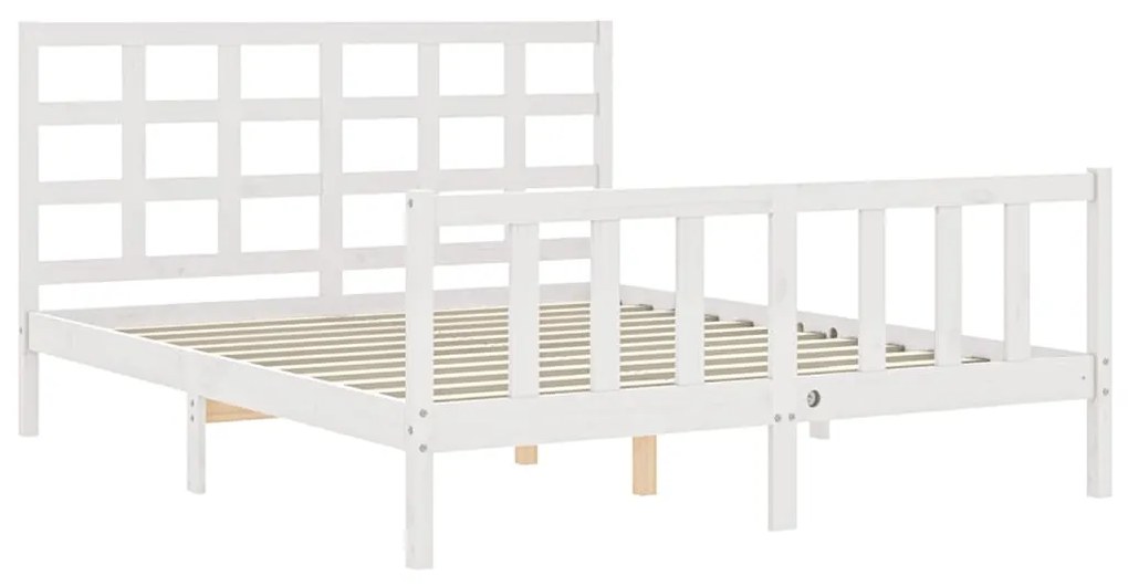 Giroletto con testiera bianco 5ft king size in legno massello