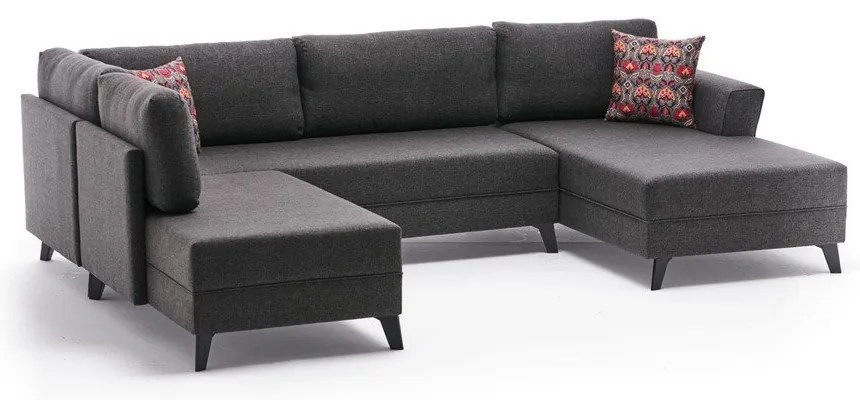 Divano angolare a U antracite Eris - Balcab Home