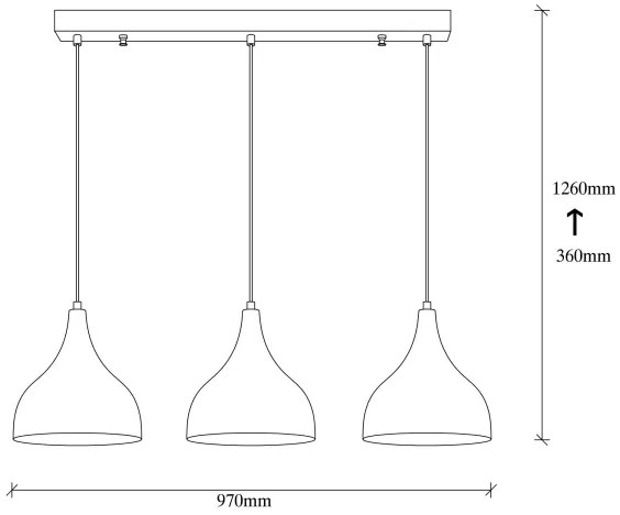 Lampadario su filo SAGLAM 3xE27/40W/230V