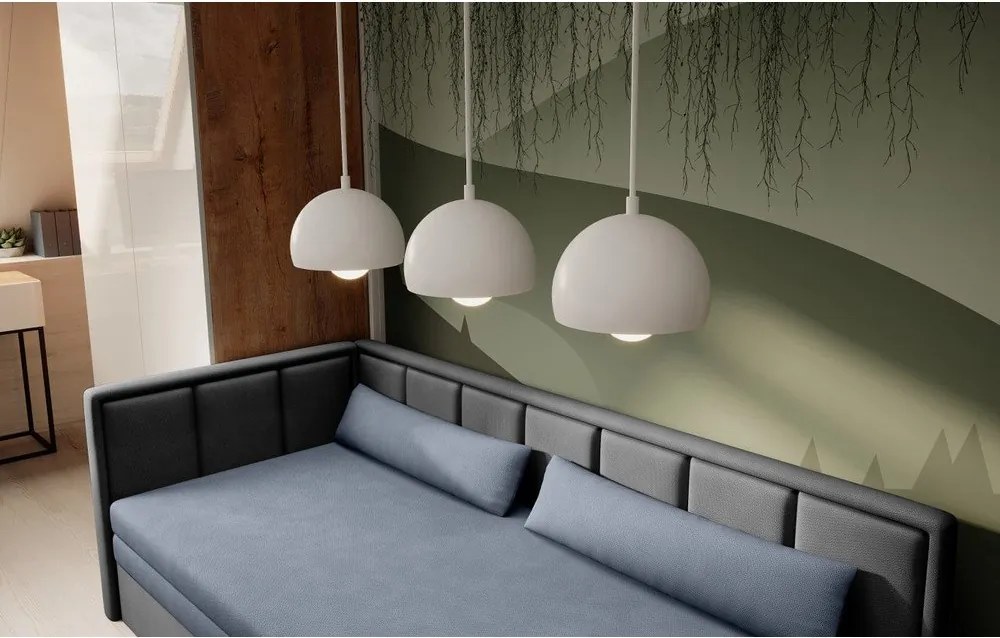 Divano blu/grigio allungabile/con contenitore e rivestimento in ciniglia 214 cm Fulgeo – ELTAP