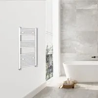 Scaldasalviette Termoarredo Bagno in Acciaio al Carbonio 1200x500mm Radiatore Termoarredo Idraulico Bianco