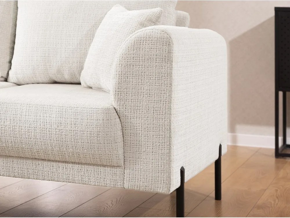 Divano angolare beige (con penisola a sinistra/a L) con rivestimento in ciniglia Mauris – Ropez