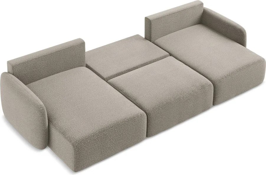 Divano angolare beige allungabile/con contenitore Kalena – Makamii