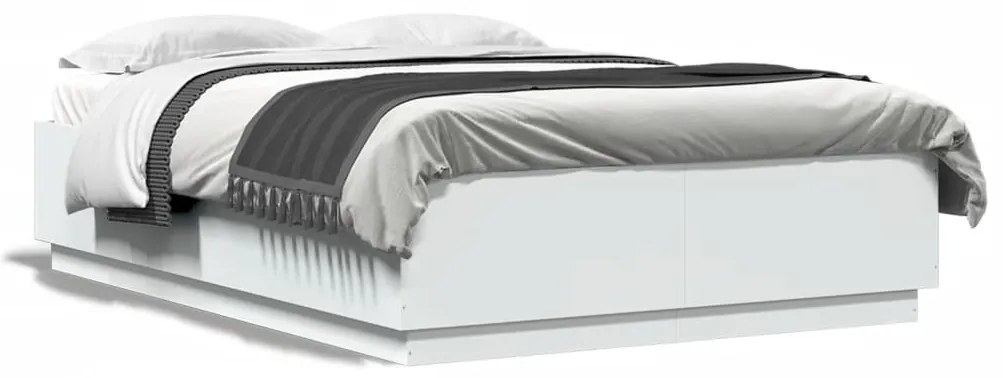 Giroletto Con Luci Led Bianco 160x200 Cm İn Legno Multistrato /