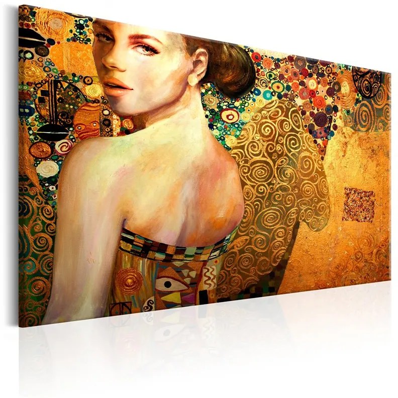 Quadro Golden Lady  Colore Giallo, Dimensioni e Misure 90x60