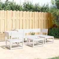 Set Salotto da Giardino 5 pz Bianco in Legno Massello di Pino 3216916