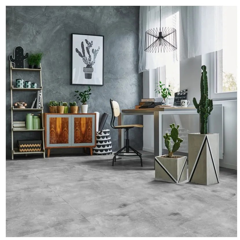 Adesivo per pavimenti Adesivi per lastre di cemento cerato, 60 x 60 cm - Ambiance