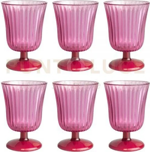 Set 6 bicchieri ginevra rosa