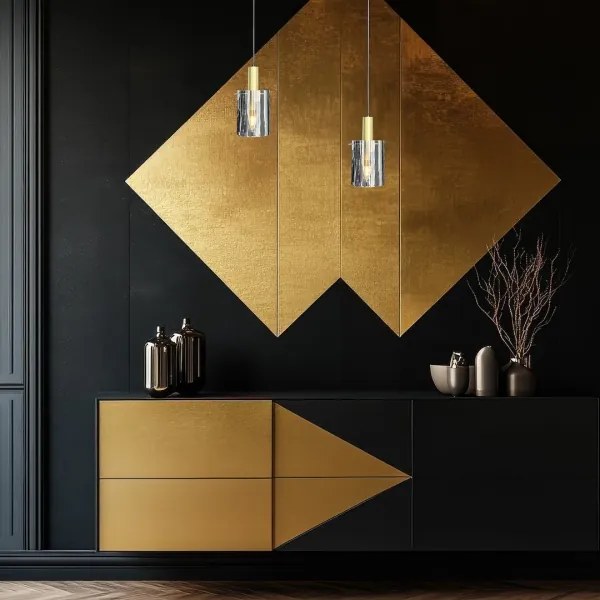 Lampadario a sospensione con filo ARCADIA 1xE27/60W/230V diametro 13 cm oro/fumé