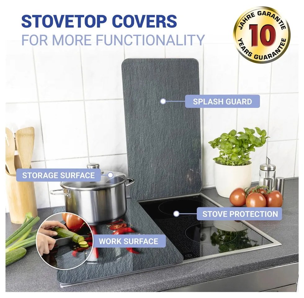 Set di 2 copri stufe in vetro, 52 x 30 cm Cayenne - Wenko