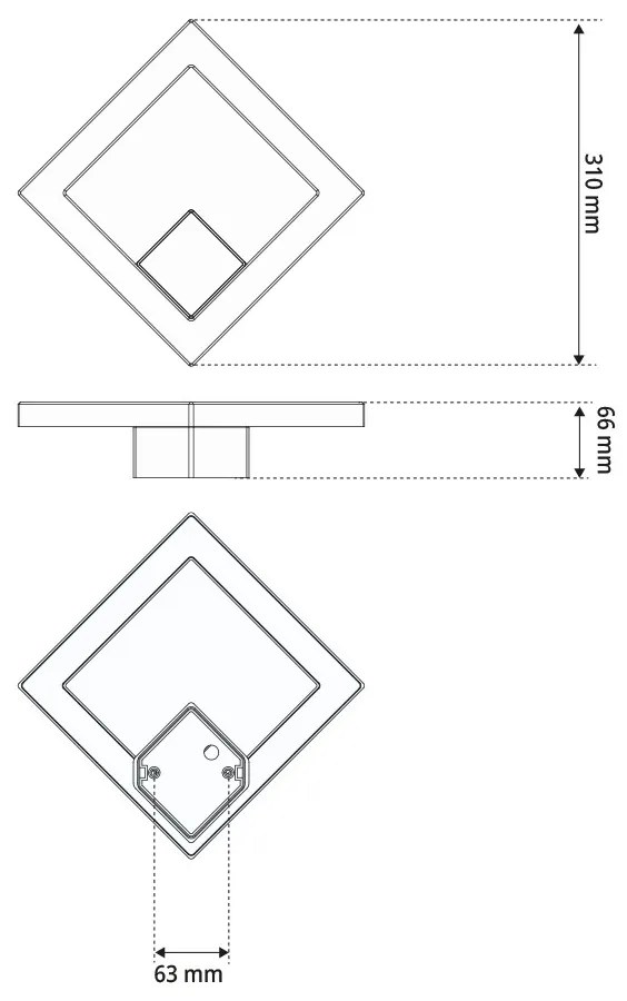 Applique LED da Esterno Quadrata 12W IP65 CCT con LED OSRAM - Bianca