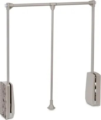 Appendiabiti regolabile per armadio 60 - 83 cm grigio pietra in Acciaio e Tecnoplastica