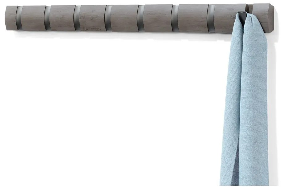 Appendiabiti da parete grigio in legno di pioppo Flip - Umbra