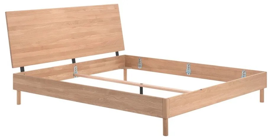 Letto matrimoniale di colore naturale in rovere massiccio rete non inclusa 180x200 cm Forrest – Vipack