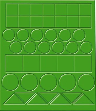 3 carte da decorare con più di 260 mosaici in schiuma et 1 libretto con istruzioni e modelli.