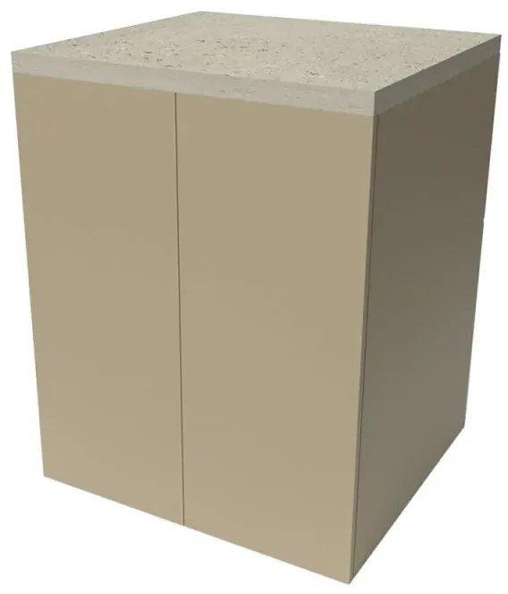 Mobile multiuso con due ante 71x65x91 cm pietra e tortora Wanda