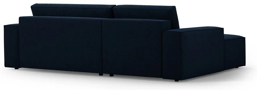 Divano letto angolare blu scuro in tessuto bouclé (angolo sinistro) Jodie - Micadoni Home