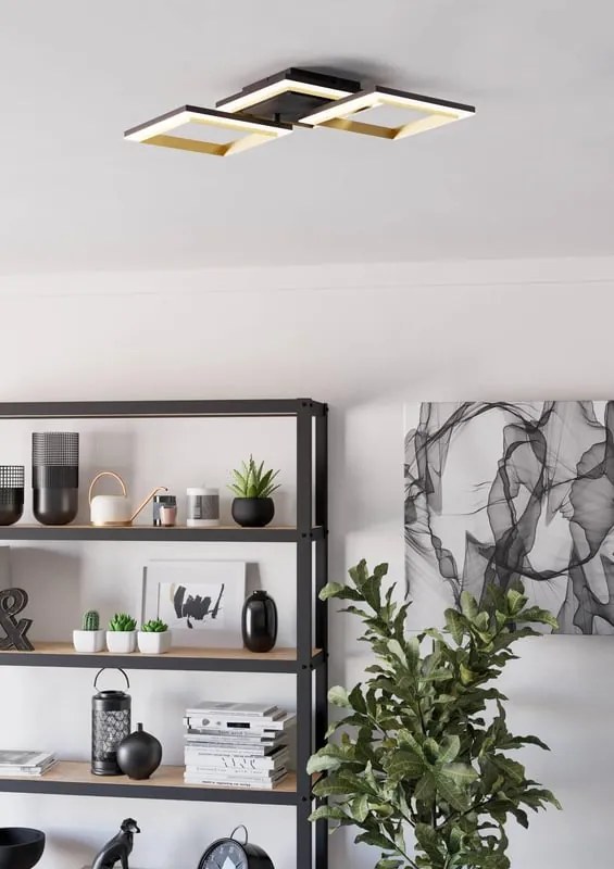 Plafoniera LED bagno e garage Calliera, nero31 cm, 2500 lumen EGLO