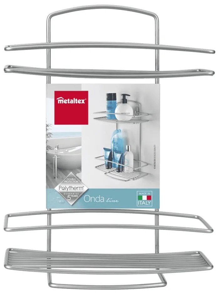 Espositore da parete a due livelli , 26 x 35 cm Onda - Metaltex