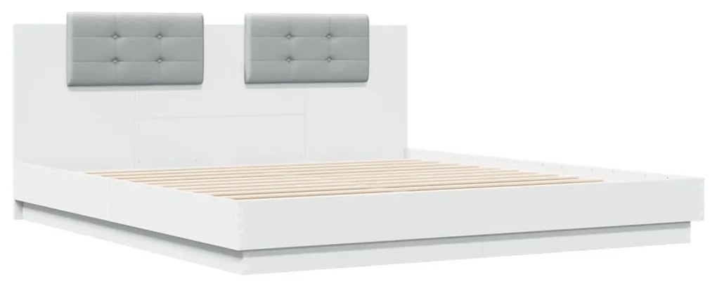 Giroletto con testiera bianco 160x200 cm in legno multistrato