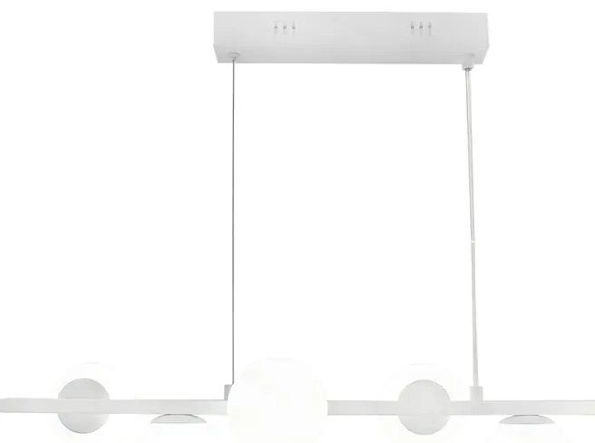 Lampadario Design Afrodite dorato paralume bianco 6x G9