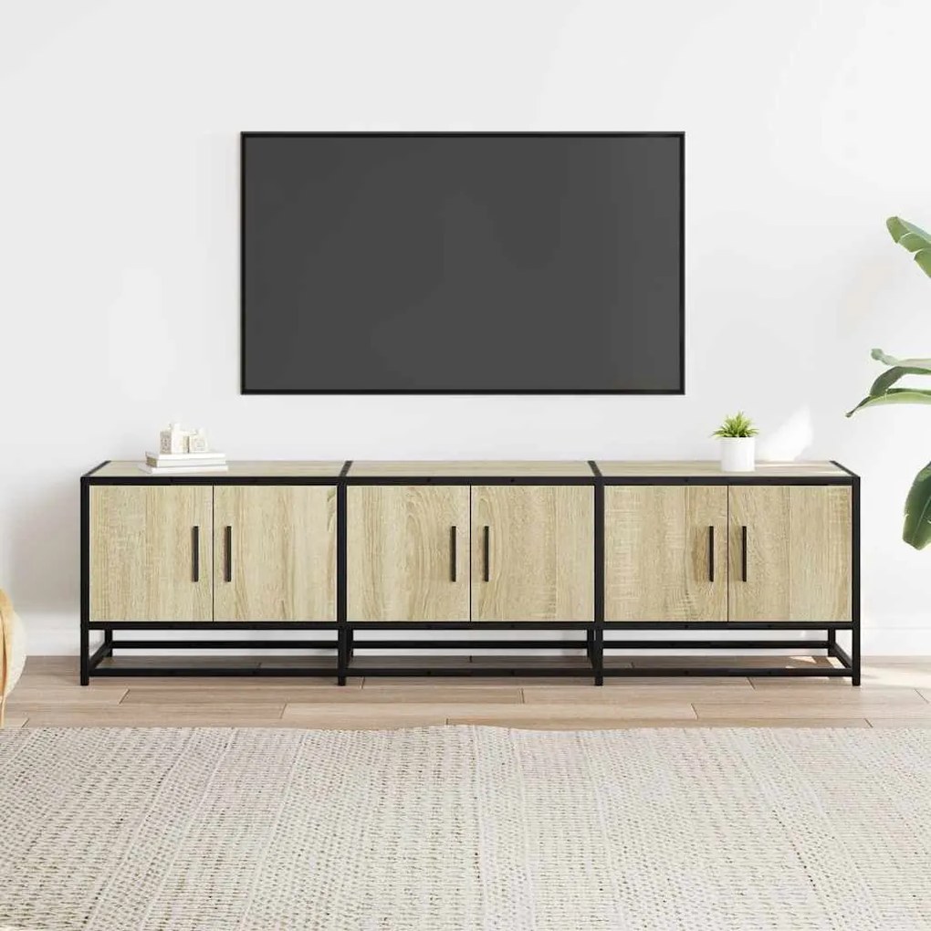 Mobile tv rovere sonoma 150x35x41 cm in truciolato e metallo