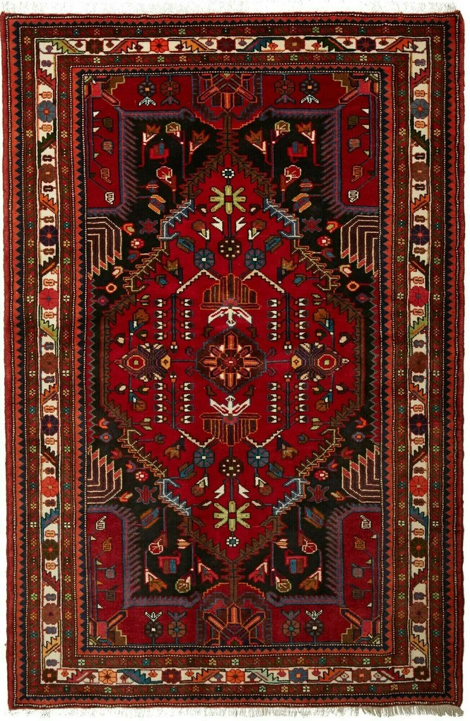 Hamedan Tappeto 140 x 210 (Iran) Annodato A Mano