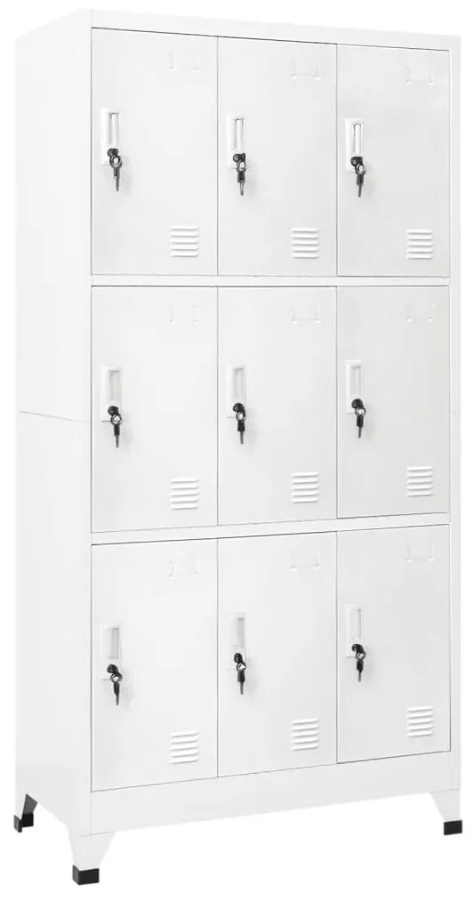 Armadietto A Chiave Con 6 Scomparti İn Acciaio 90x45x180 Cm /