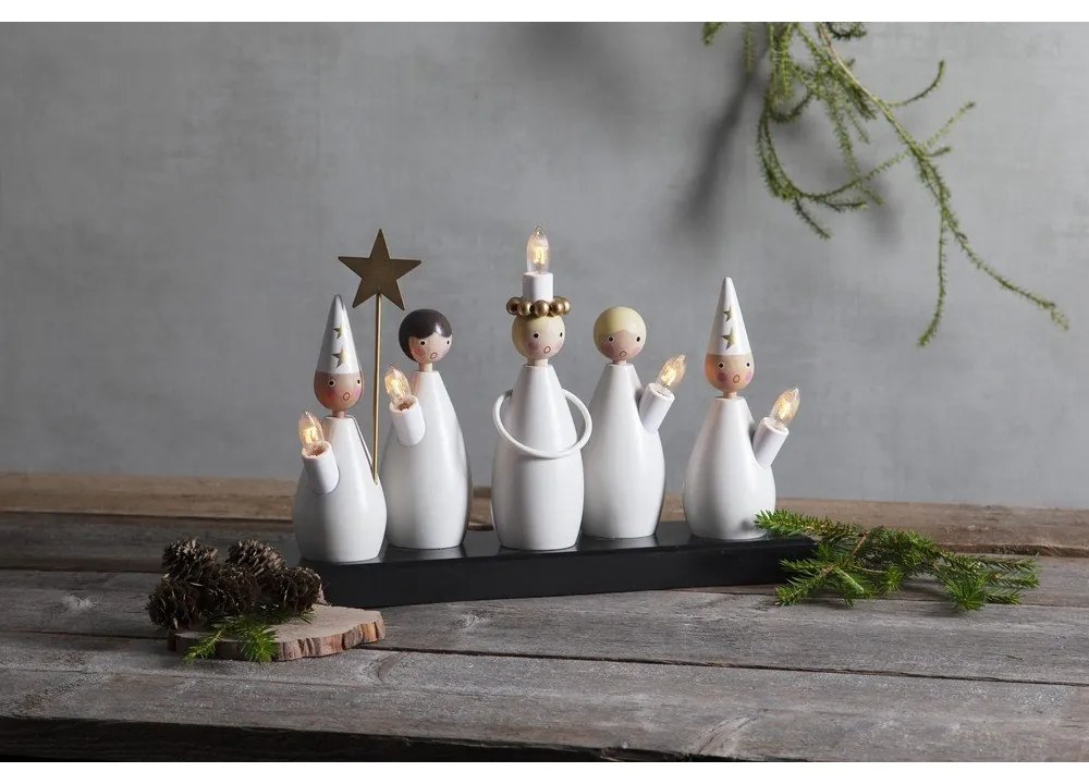 Decorazione luminosa bianca e nera con alimentazione a corrente Luciakör – Star Trading