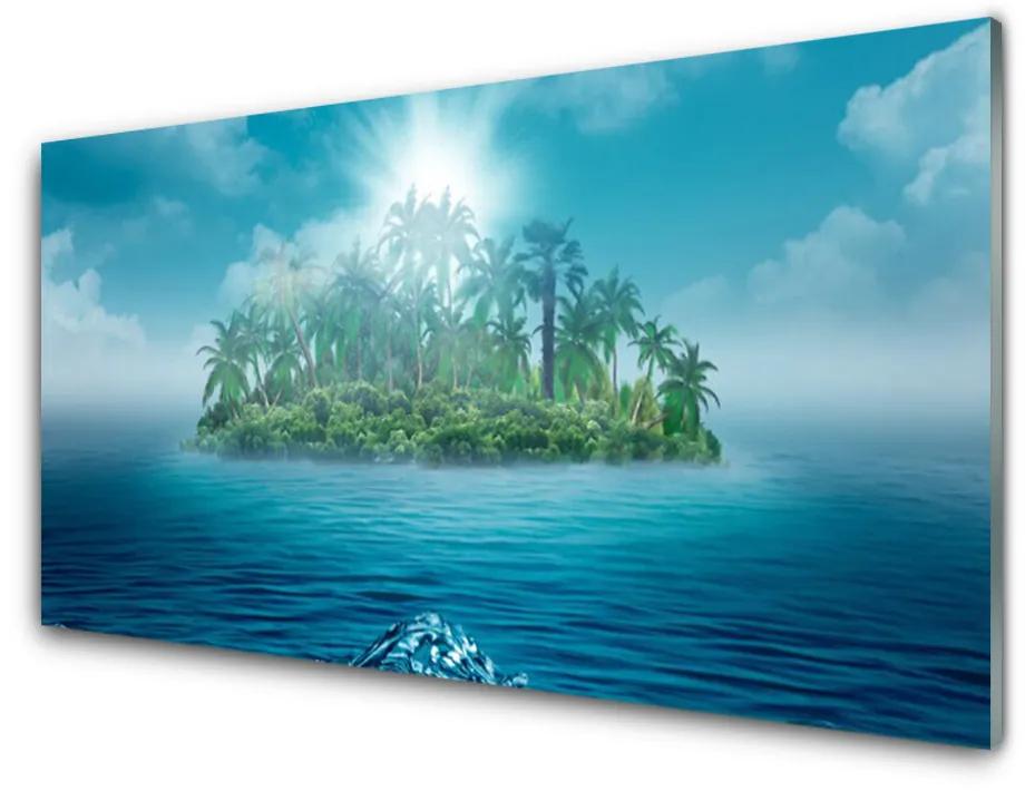 Quadro acrilico Isola del paesaggio marino 100x50 cm