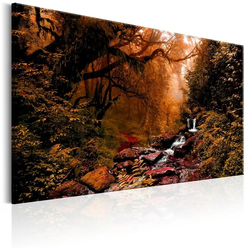 Quadro Autumn Waterfall  Colore Marrone, Dimensioni e Misure 120x80