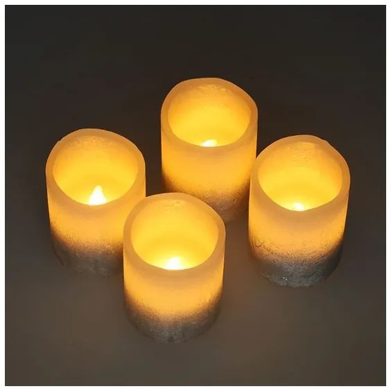 Solight 1V284 - Set da 4 candele LED in cera naturale, alimentazione 1x CR2032, luce bianco caldo