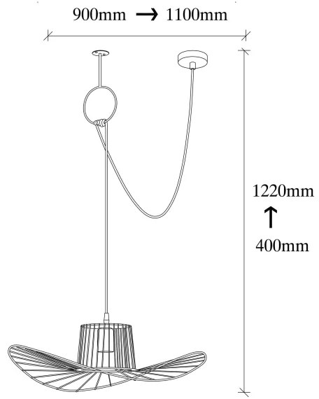 Lampadario su filo TEL 1xE27/40W/230V