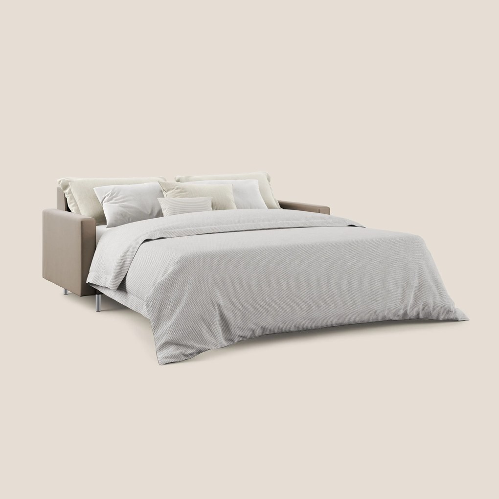 Andromeda divano letto matrimoniale in velluto morbido impermeabile T01 marrone