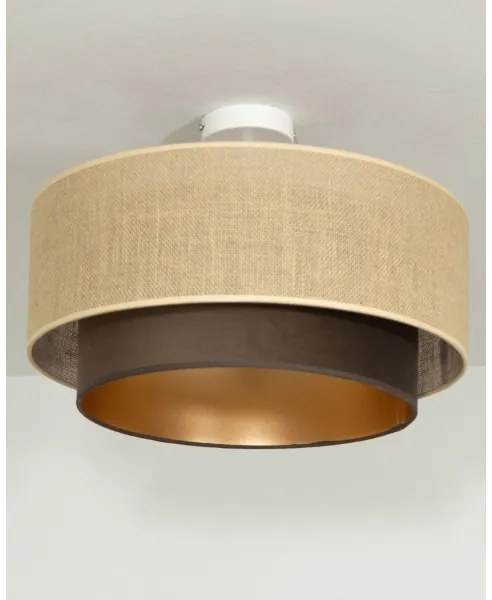 Plafoniera SARTA 1xE27/60W/230V Ø 45 cm marrone/juta