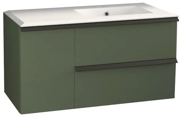 Mobile sottolavabo e lavabo Rodi verde opaco L 105 x H 57 x P 46 cm