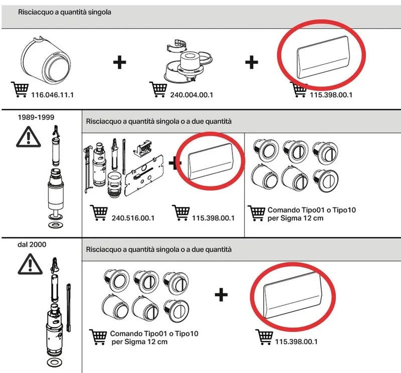 Placca di comando per wc sospeso GEBERIT TWINLINE cromo/satinato