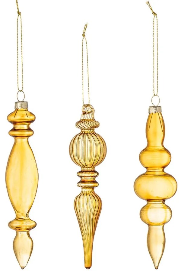 Decorazioni per albero di natale in set in vetro 3 pz ø 4 cm Auralia – Bloomingville