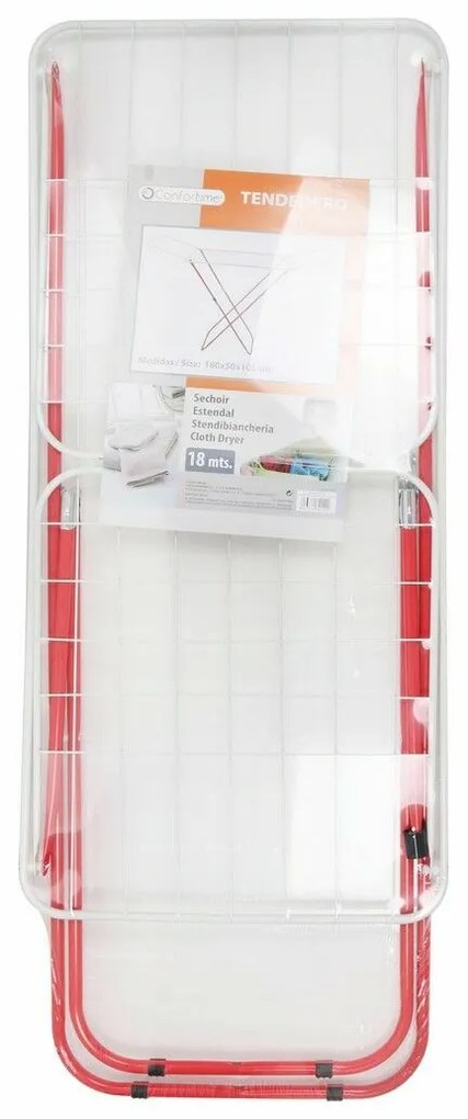 Stendibiancheria Pieghevole Supernet Bianco Rosso 127 x 50 x 2 cm (6 Unità)