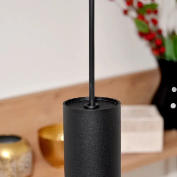 LED Lampadario a sospensione con filo TUBA 3xGU10/4,8W/230V nero