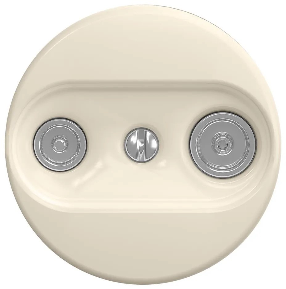 Kliklap - Presa coassiale TV+R in stile retrò (passante) senza cornice beige