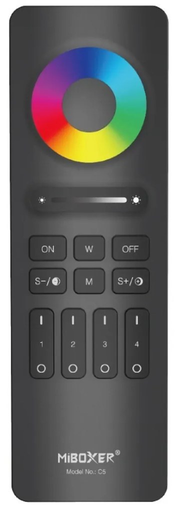 Telecomando con Base Magnetica RGB RGBW RGB+CCT 4-Zone - Nero Colore Nero