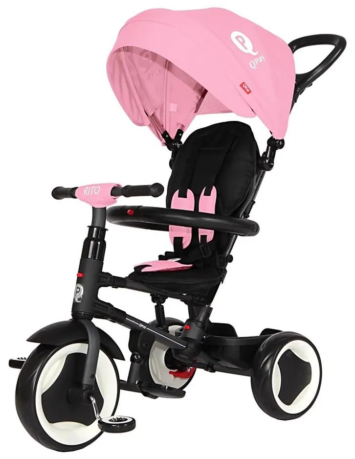 QPlay - Triciclo per bambini 3 in 1 RITO EVA rosa