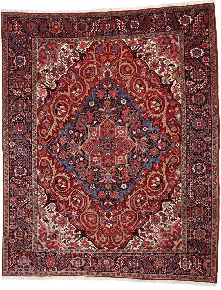 Heriz Tappeto persiano 300 x 370 Blu (Iran) Annodato A Mano