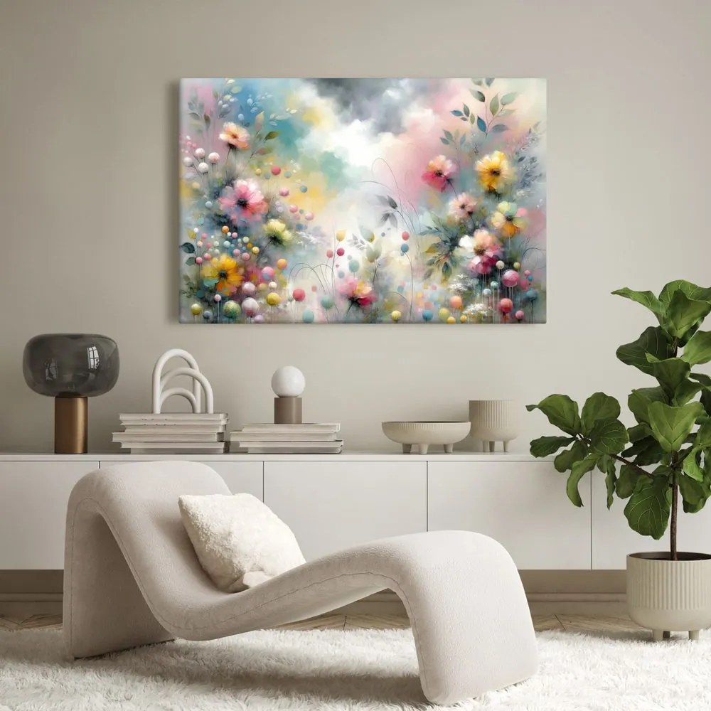 Quadro su tela – Prato floreale delicato