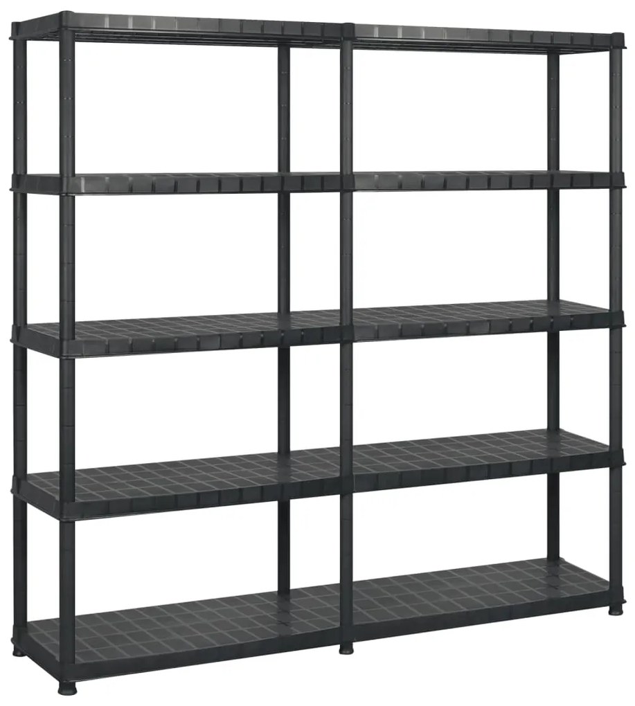 Scaffale A 5 Ripiani Nero 183x45,7x185 Cm İn Plastica /
